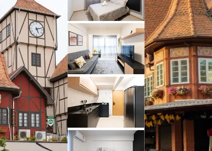 Localizacao Central! A 450 Metros Da Vila Germanica Loft Com Piscina, Ar-Condicionado, Wi-Fi, Cozinha Completa, Garagem Privativa, Espaco Zen, Academia, Sauna, E Mercadinho 24H